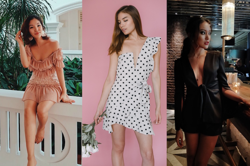 Actress/host Jerilyn Moon, model Rachel Mak, and MTV VJ Hanli Hoefer in dresses from Rentadella. Photos: Rentadella 