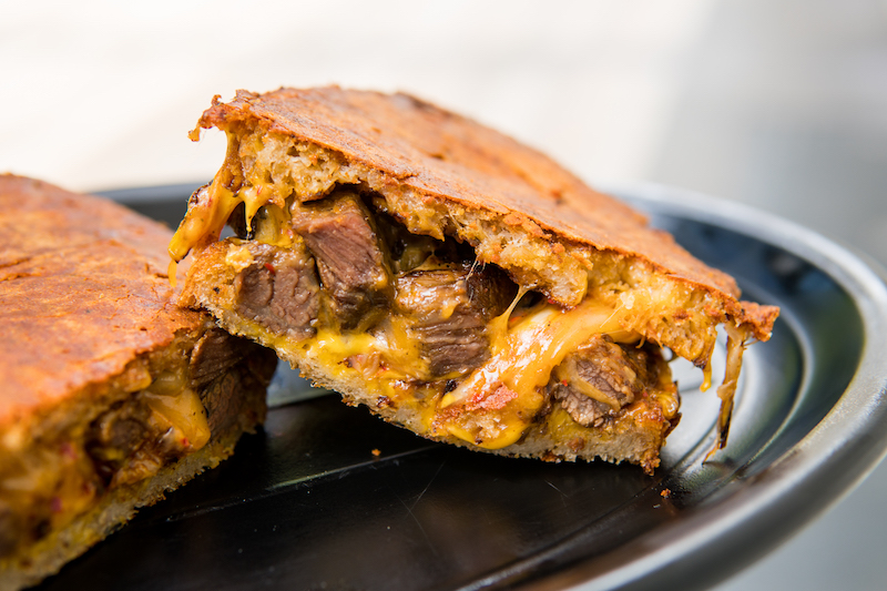 Kimchi galbi grilled cheese. Photo: Vatos Urban Tacos