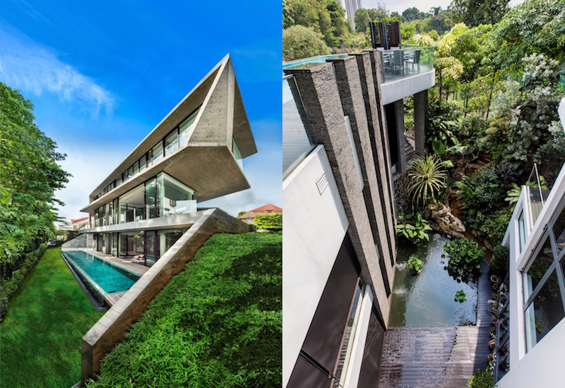 (Left) Architour: Stark House. Photo: Edward Hendricks, (right) Architour: Meandering On The Hill. Photo: Mr Sanjay Kewlani & Mr Jerry Ah Chin Kow