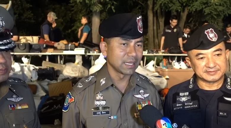 Look at all those knock offs behind him -- Screenshot: INN News