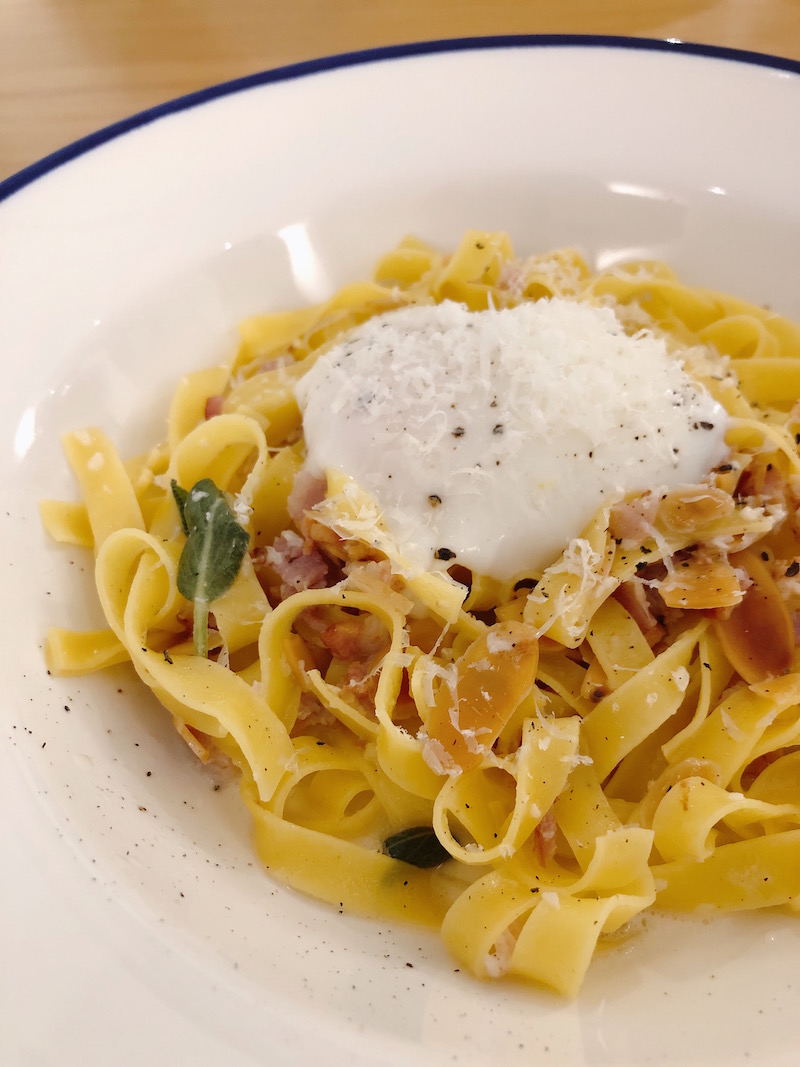 Almond bacon carbonara. Photo: Coconuts Media