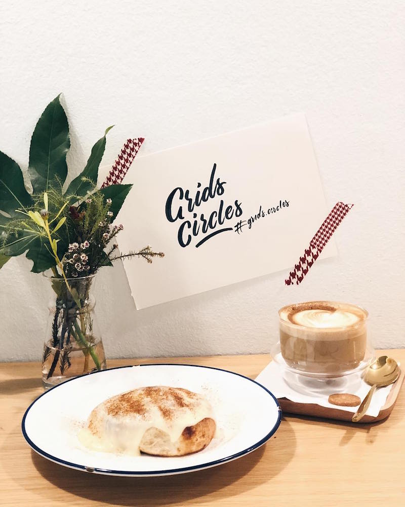 Cinnamon roll and coffee. Photo: Grids & Circles/Facebook