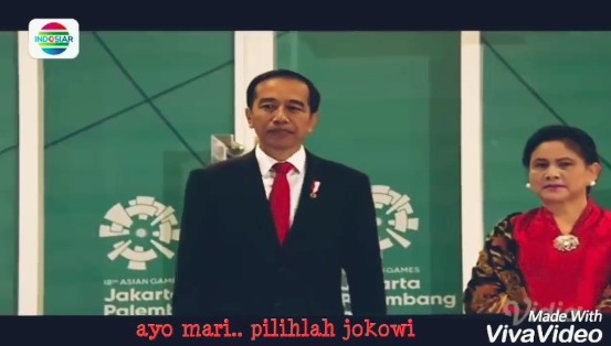 A still from “Joko Wi”, a video posted to Facebook by Jembrana musician “Mr Rayen”.