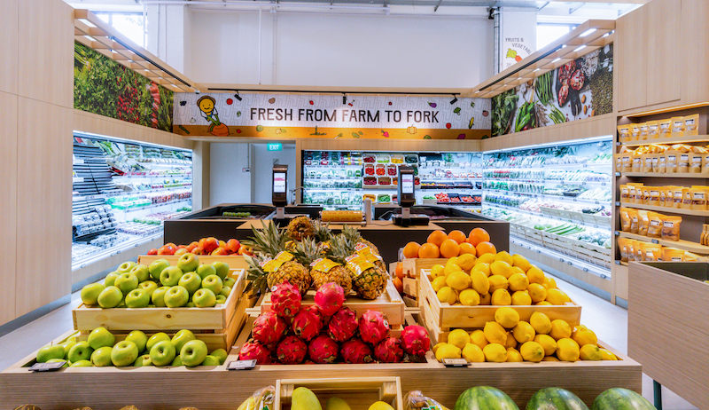 The grocery’s fruits and vegetables section. Photo: honestbee