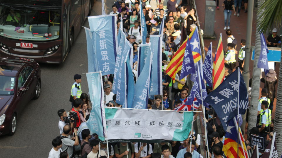 Protesters taking part in the 2018 national rally head into Admiralty for the protest’s end point. Photo by Vicky Wong.