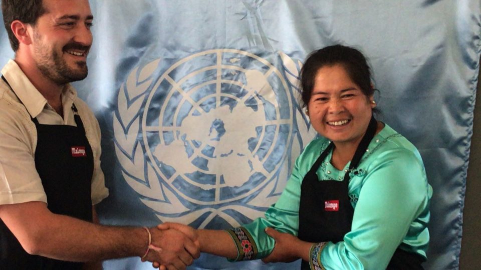 Coffee farmer Nang Htwe from Pan Lim village, Shan State, was paid double the Myanmar market average for her harvest of coffee this month. Photo: UNODC