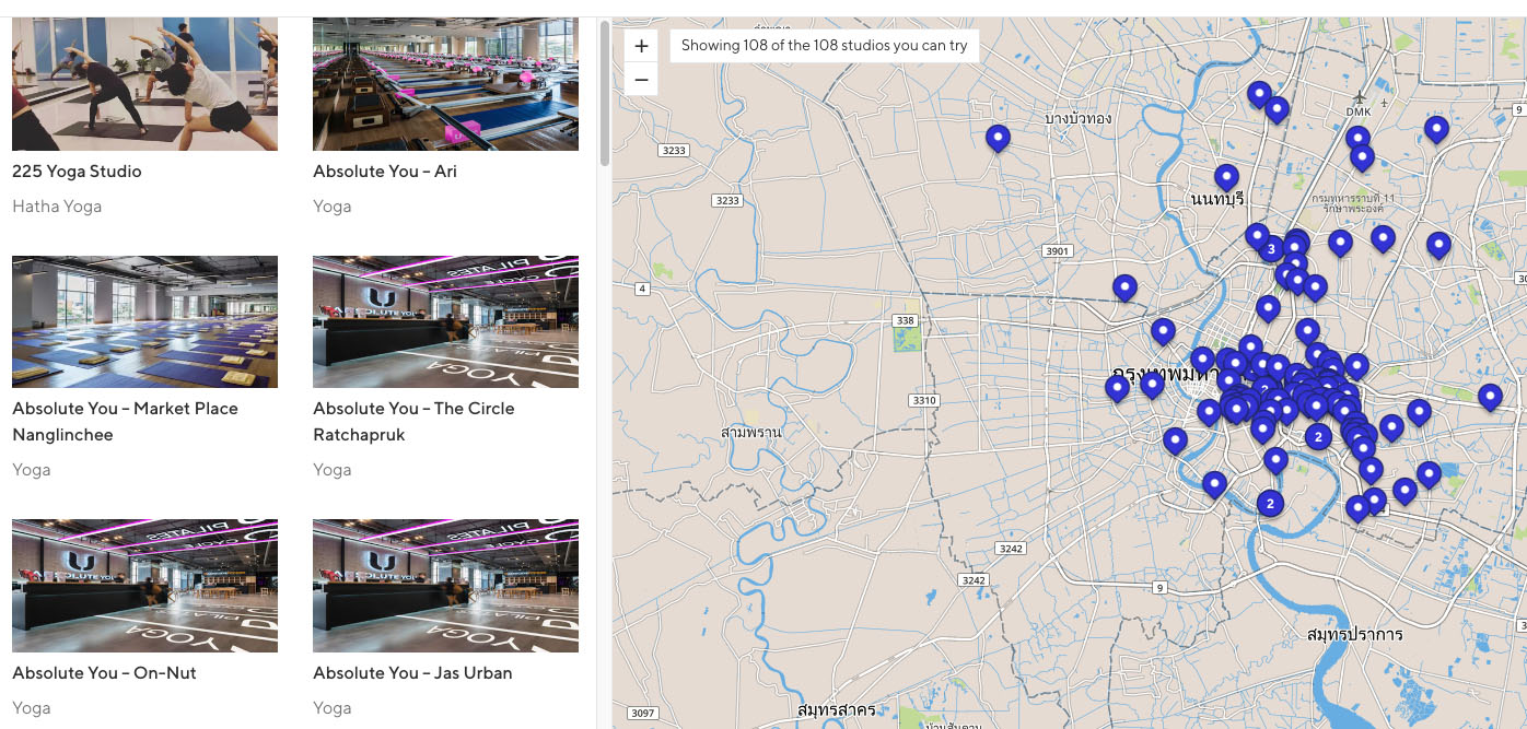 Screenshot: ClassPass