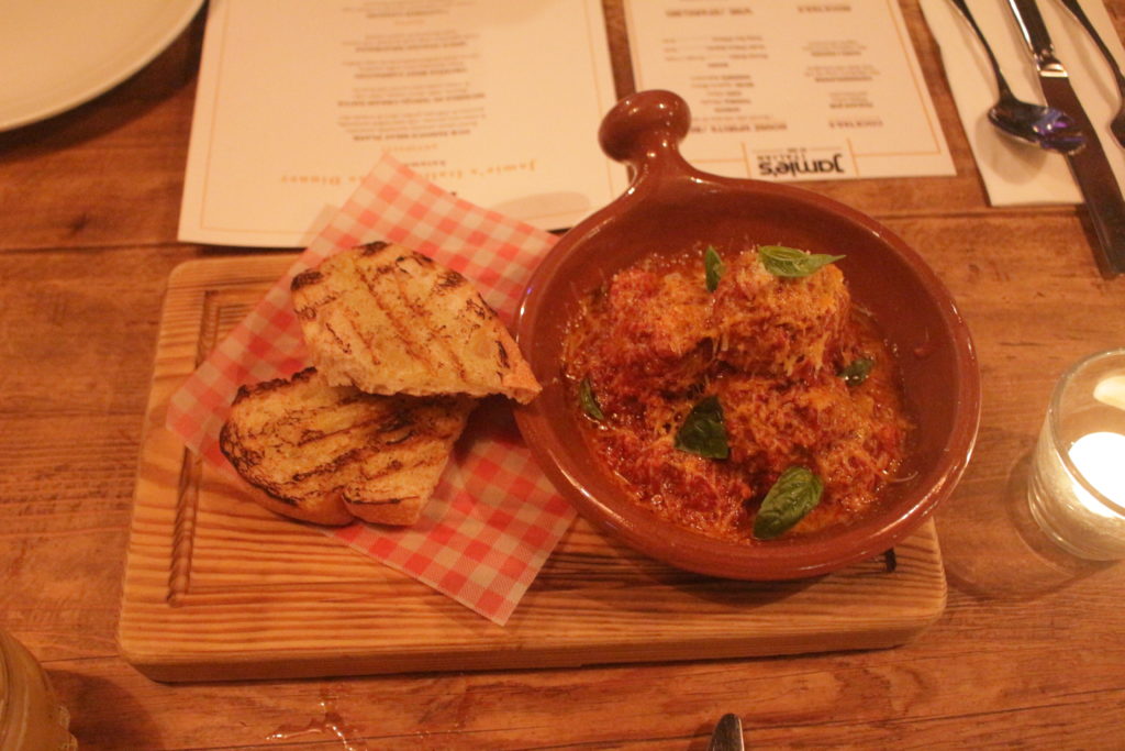 Jamie's Italian's spicy Italian meatballs. Photo by Vicky Wong.