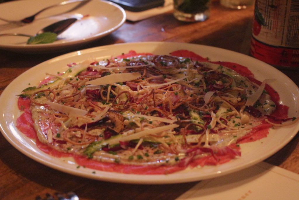 Jamie's Italian's truffle beef carpaccio. Photo by Vicky Wong.