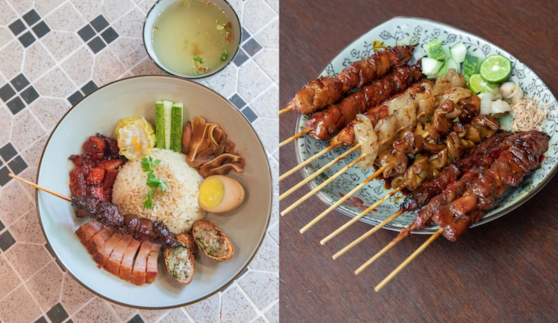 Nasi campur babi and sate babi. Photo: Kota88