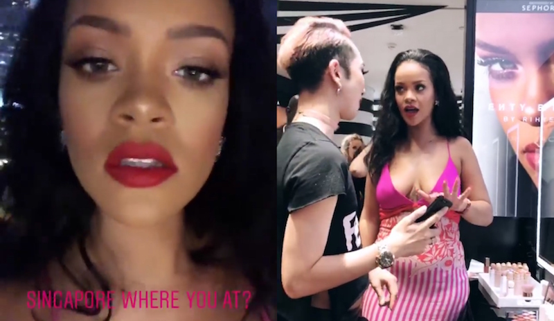 Screengrabs from @badgalriri & @sephorasg Instagram Stories
