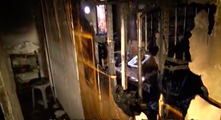 Inside the flat. Screengrab via Apple Daily video.