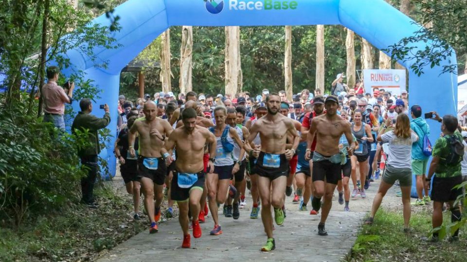 Participants set off from the starting line during the RUN Charity Race, held in support of refugee rights, in Hong Kong on November 10, 2018. 
VIVEK PRAKASH / AFP