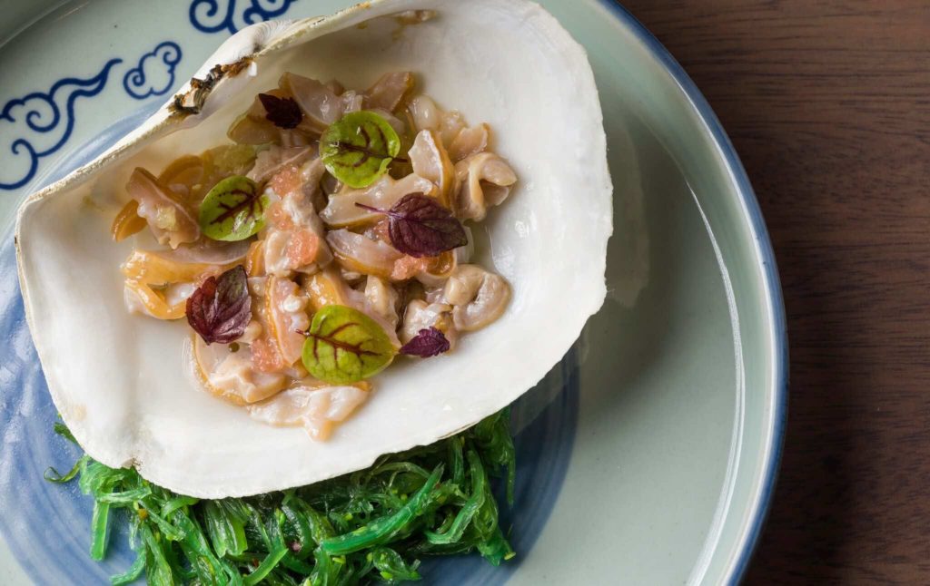 Geoduck with yuzu and lime.