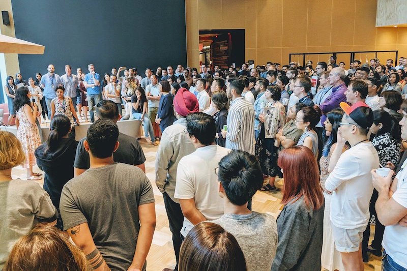 #GoogleWalkout at the Singapore office. Photo: @DaveLeeBBC / Twitter