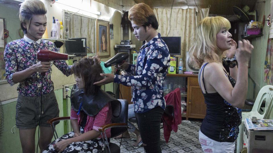 Htet Htet runs a beauty salon, which also serves as a safe space for LGBT youths. Photo: Grace Baey
