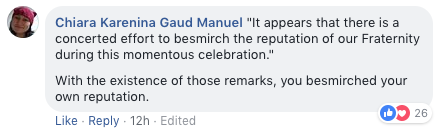 Photo: Screenshot from Upsilon Sigma Phi's Facebook account