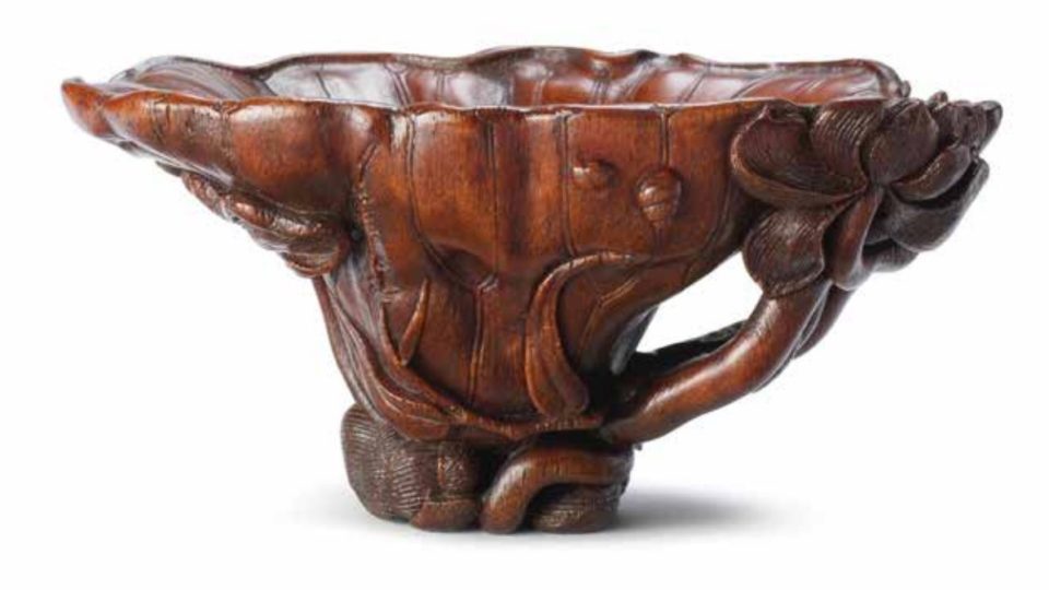 One of the rhino horn carvings that was set to go under the hammer next week. Many of the lots were “libation cups” —  communal drinking vessels that were used on important ceremonial occasions in the 17th and 18th centuries. Picture: WildAid.