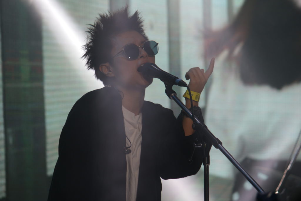 Soft Liu, the lead singer from Hong Kong math/folk rock band GDJYB. Photo by Vicky Wong.