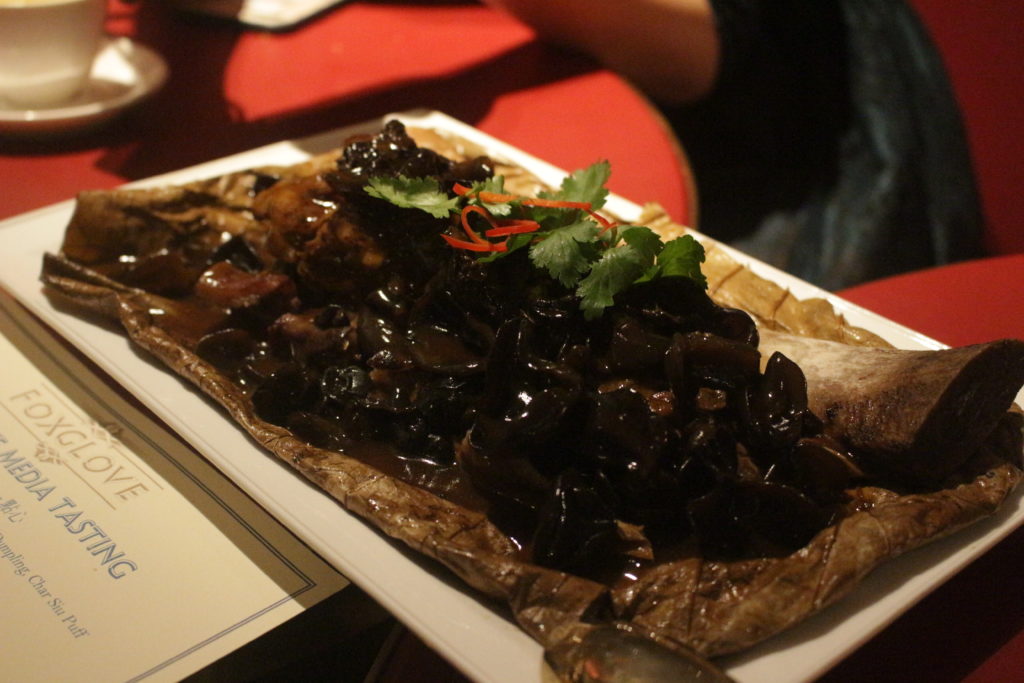 Foxglove's lotus leaf wild mushroom short ribs. Photo by Vicky Wong.