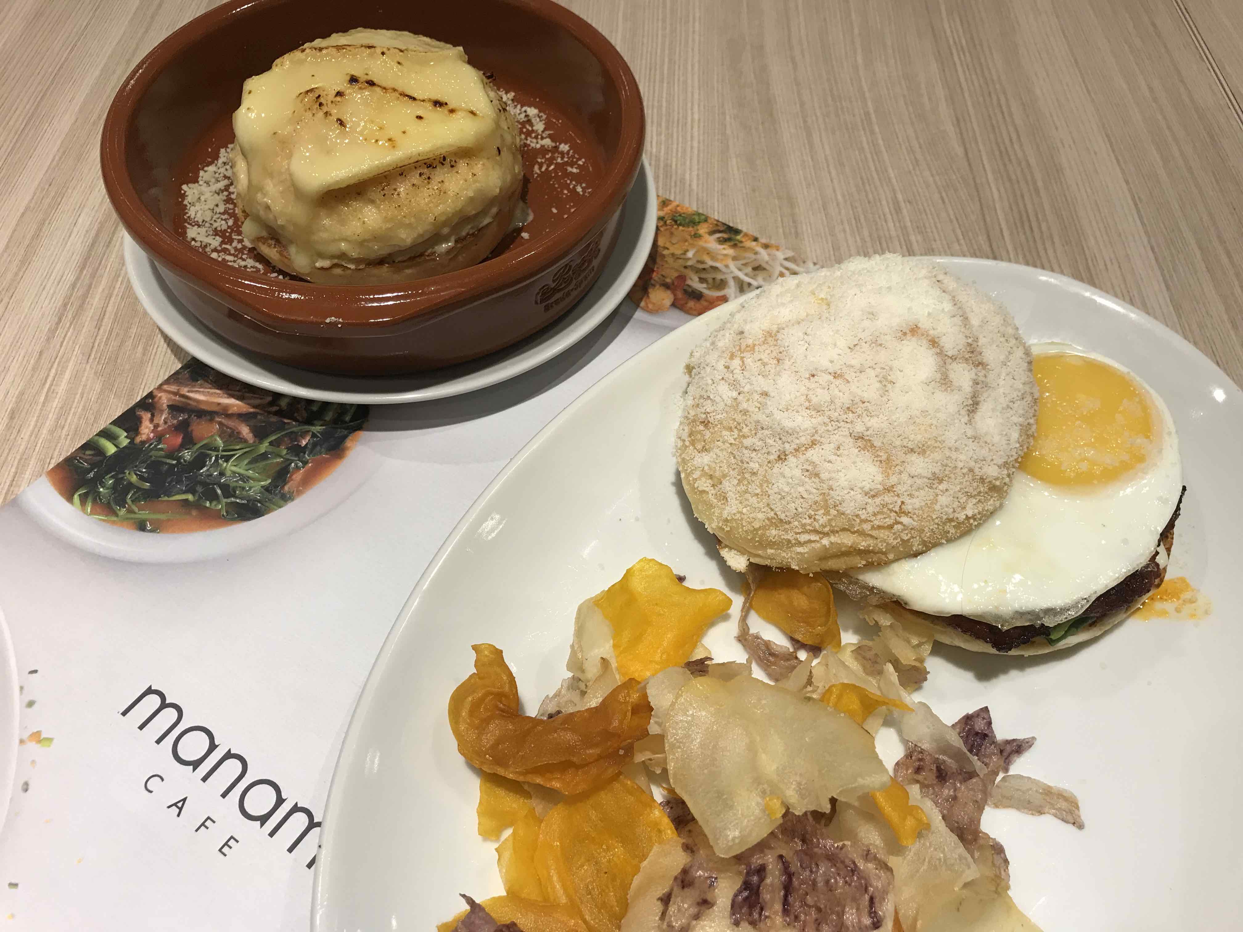 Three Cheese Ensyamada 'Wich with shaved raclette and Chorizo Ensaymada 'Which. (Photo: Angelica Reyes) 