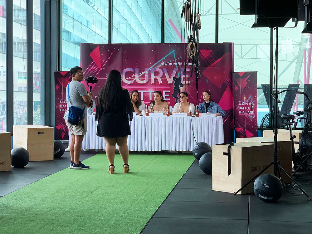 A woman faces celebrity judges in a casting for Curve Battle Thailand. Photo: Prae Sakaowan