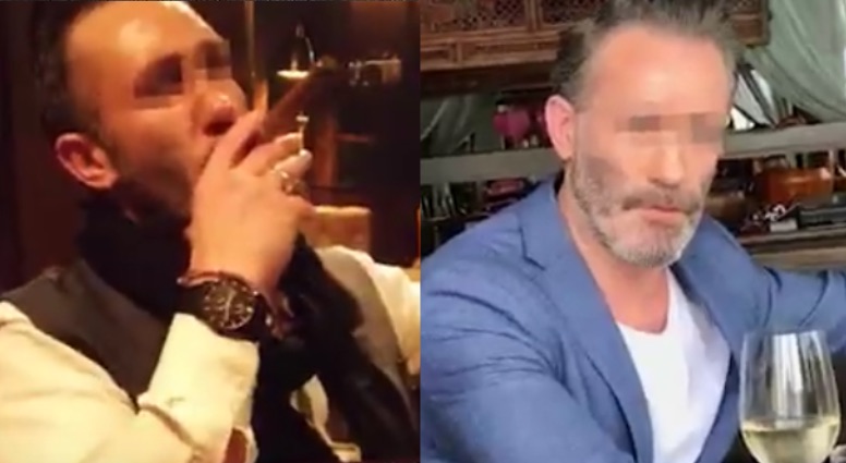 Photos of Kieran Donnelly, in court for theft and overstaying. Photos via Apple Daily video.