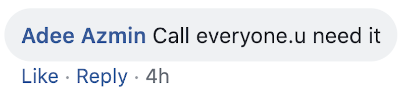 Facebook screengrab