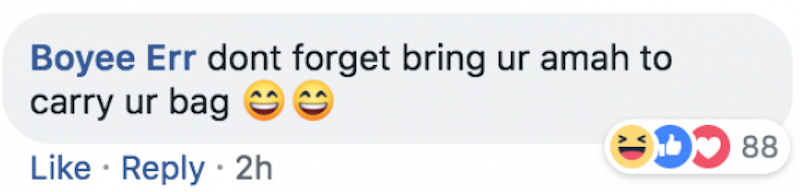 Facebook screengrab