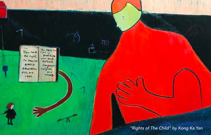 Rights of the Child, by Kong Ka Yan. It was shortlisted in last year’s Human Rights Art Prize. Photo via Facebook/Hong Kong Human Rights Art Prize.