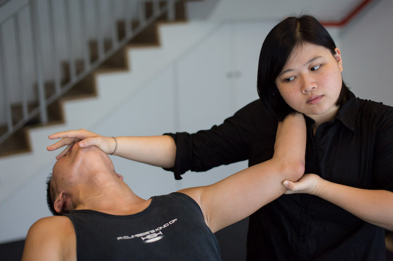 Qiu demonstrating a move. Photo: Kapap Academy