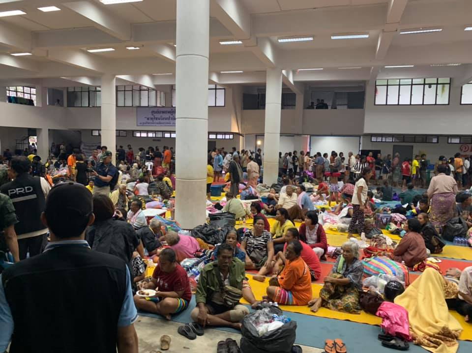 An evacuation shelter. Photo: Facebook/ Fundee Junyatanakron