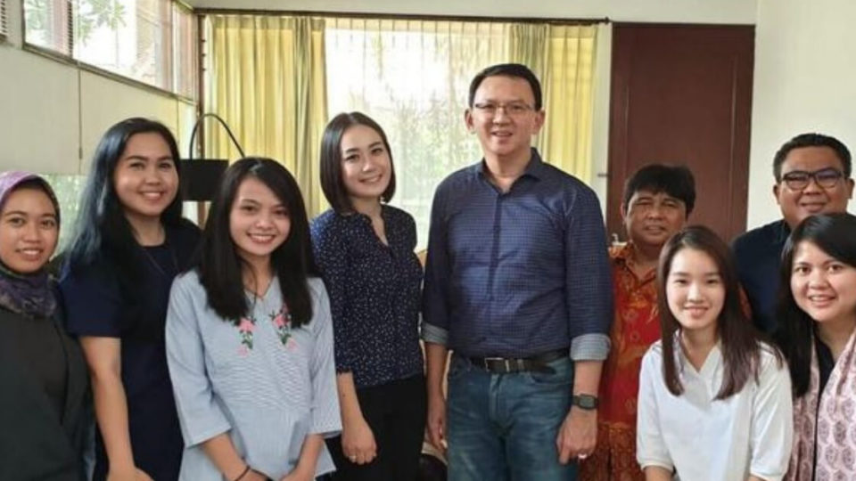 The viral photos and videos of BTP, which were shared by his personal assistants, shows him standing with a police officer named Puput Nastiti Devi to his right, who is rumored to be his fiancé. Photo: Tim BTP