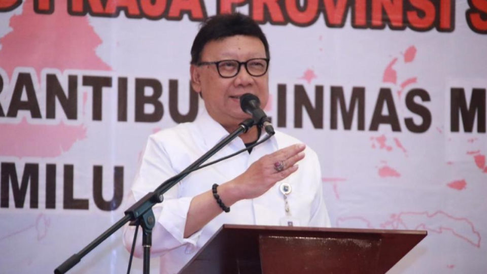 Indonesia’s Minister of Home Affairs Tjahjo Kumolo. Photo: Puspen Kemendagri/kemendagri.go.id