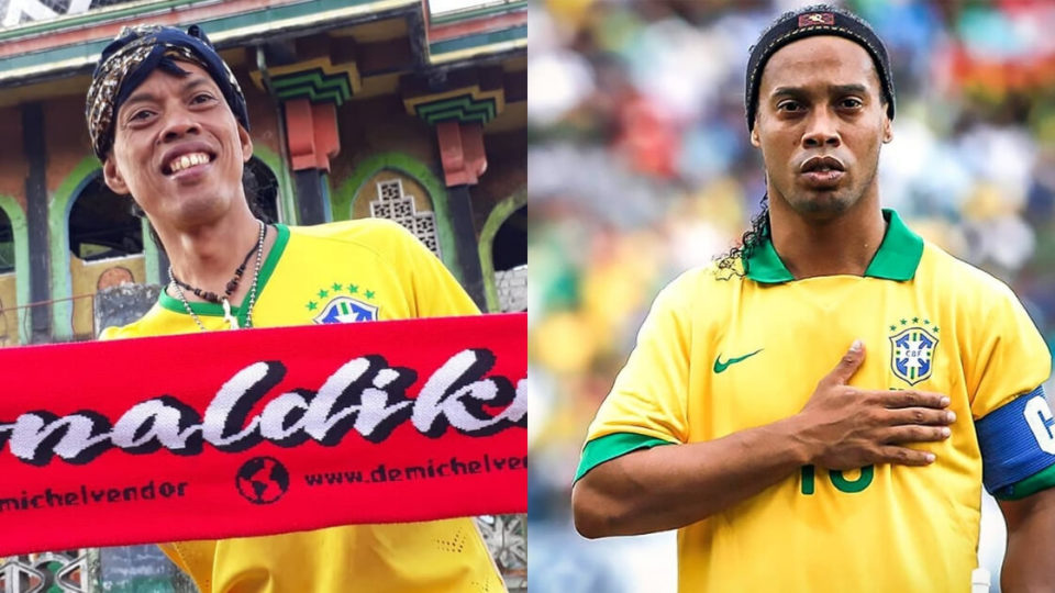 Ronaldikin and Ronaldinho. Photo: Instagram/@ronaldikin_70 & @ronaldinho