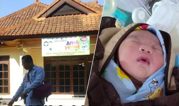 The newborn is thought to have been abandoned around 30 minutes after birth. Photo: @denpasarviral/@liliksuryaariani 