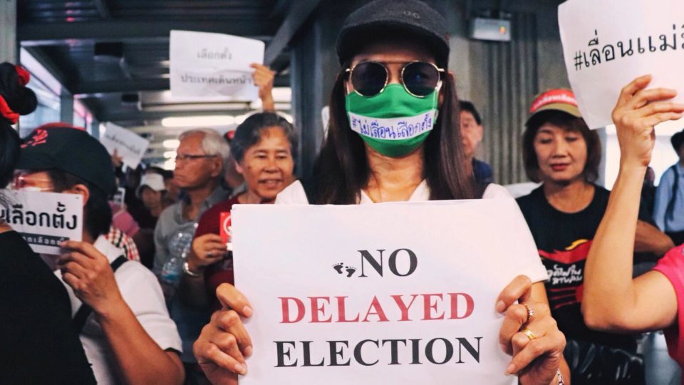 Anti-coup protesters in downtown Bangkok. Photo: Teirra Kamolvattanavith/ Coconuts Media
