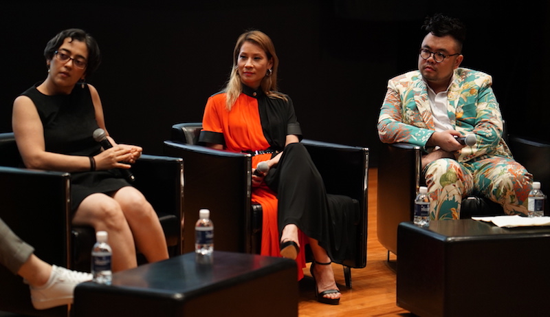 Shubigi Rao, Lucy Liu, and Ryan Su in dialogue. Photo: Galen Crout