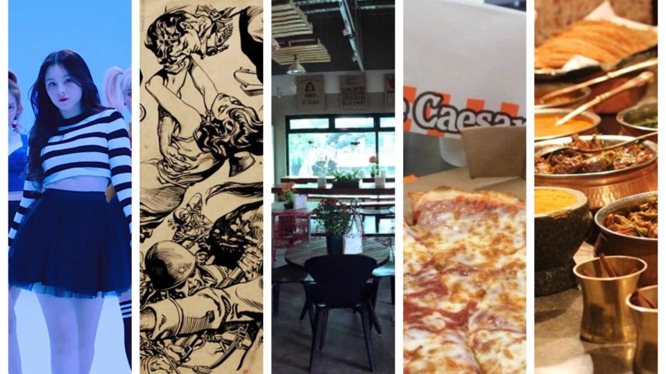 Image composite: Kaka Corral, Pixabay, and Momoland music video; Ayala Musem and Picked Cafe & Gallery Facebook pages. 