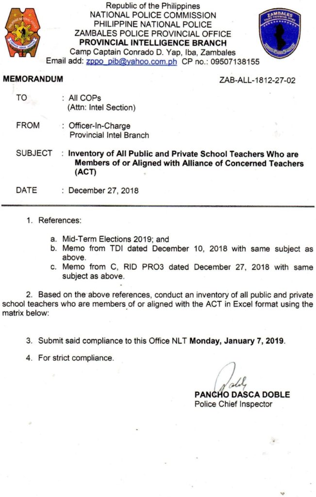 One of the documents published by ABS-CBN News. Photo: Alliance of Concerned Teachers' Facebook account.