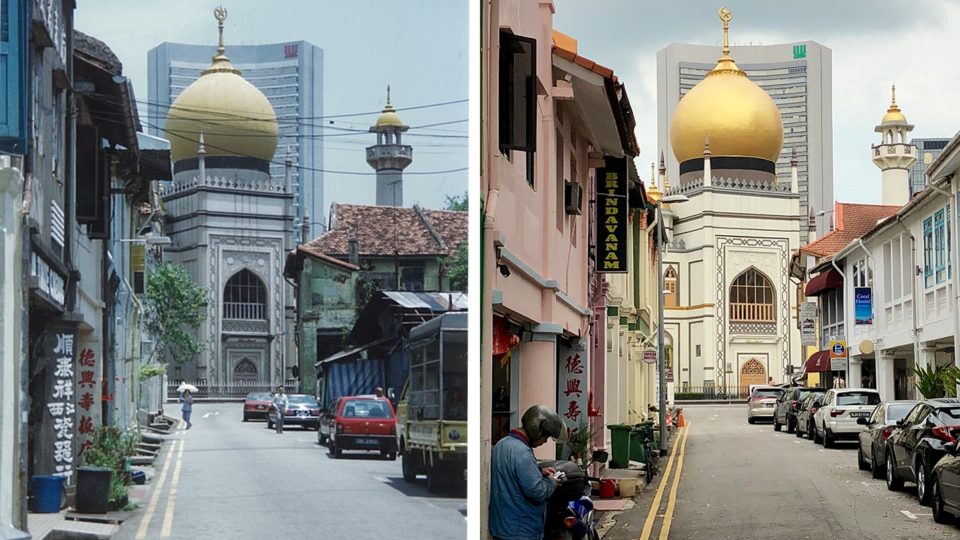 Adam Snyder decided to take over old photos of Singapore from his late father and recreate them in his #27YearChallenge (Photo: Adam Snyder / imgur)