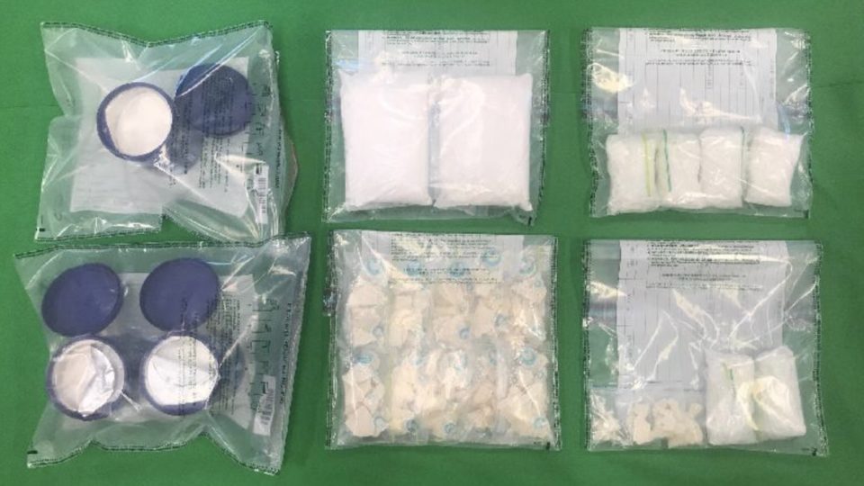Hong Kong Customs seized about 3.2 kilograms of suspected crack cocaine and 4.8kilograms of suspected cocaine with a total estimated market value of about US$1.4 million in To Kwa Wan. Photo via Gov HK.