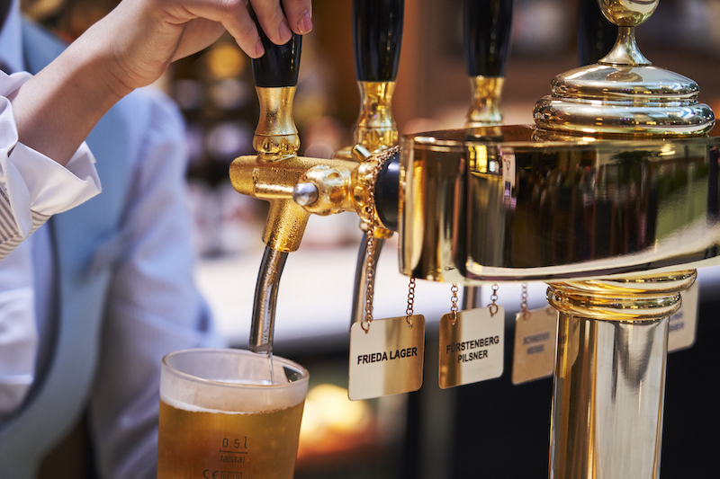 Beer on tap at the bar. Photo: The Capitol Kempinski Hotel Singapore