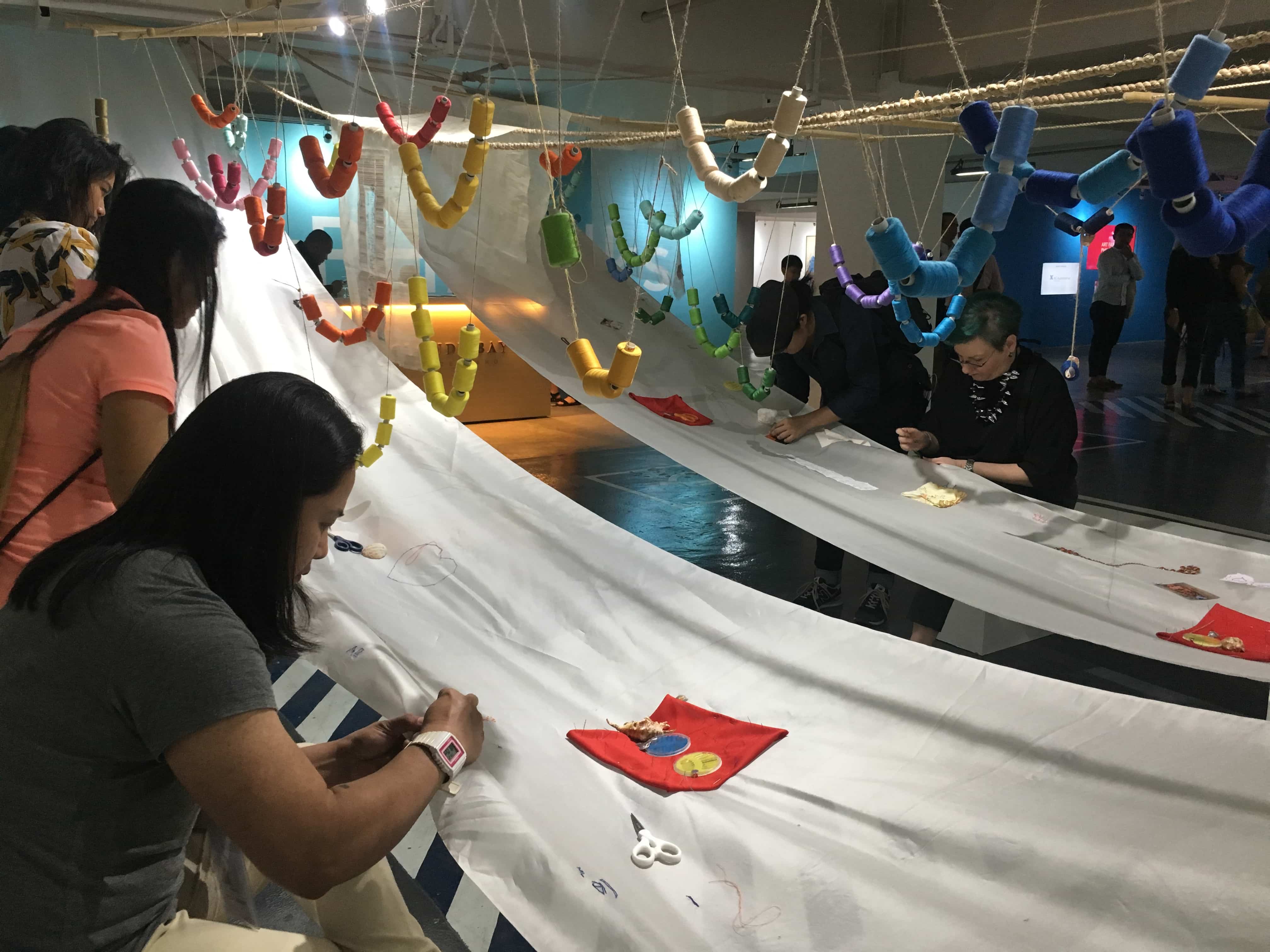 A Stitch in Time by David Medalla. (Photo: Therese Reyes)