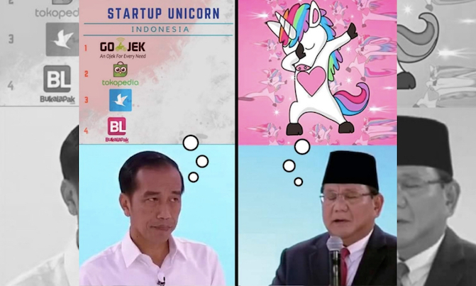 A meme from the second Indonesian presidential debate. Photo: Twitter