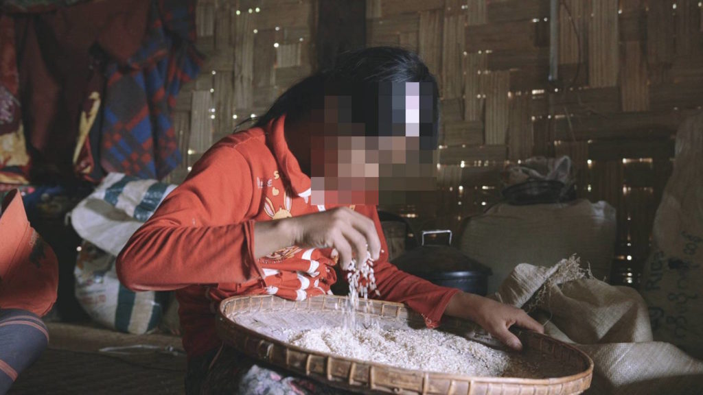 Lway Kay was given to a Chinese family to pay off a 0 debt. She is expecting to workwithout pay for 12-years. Photo: Arglit Boonyai