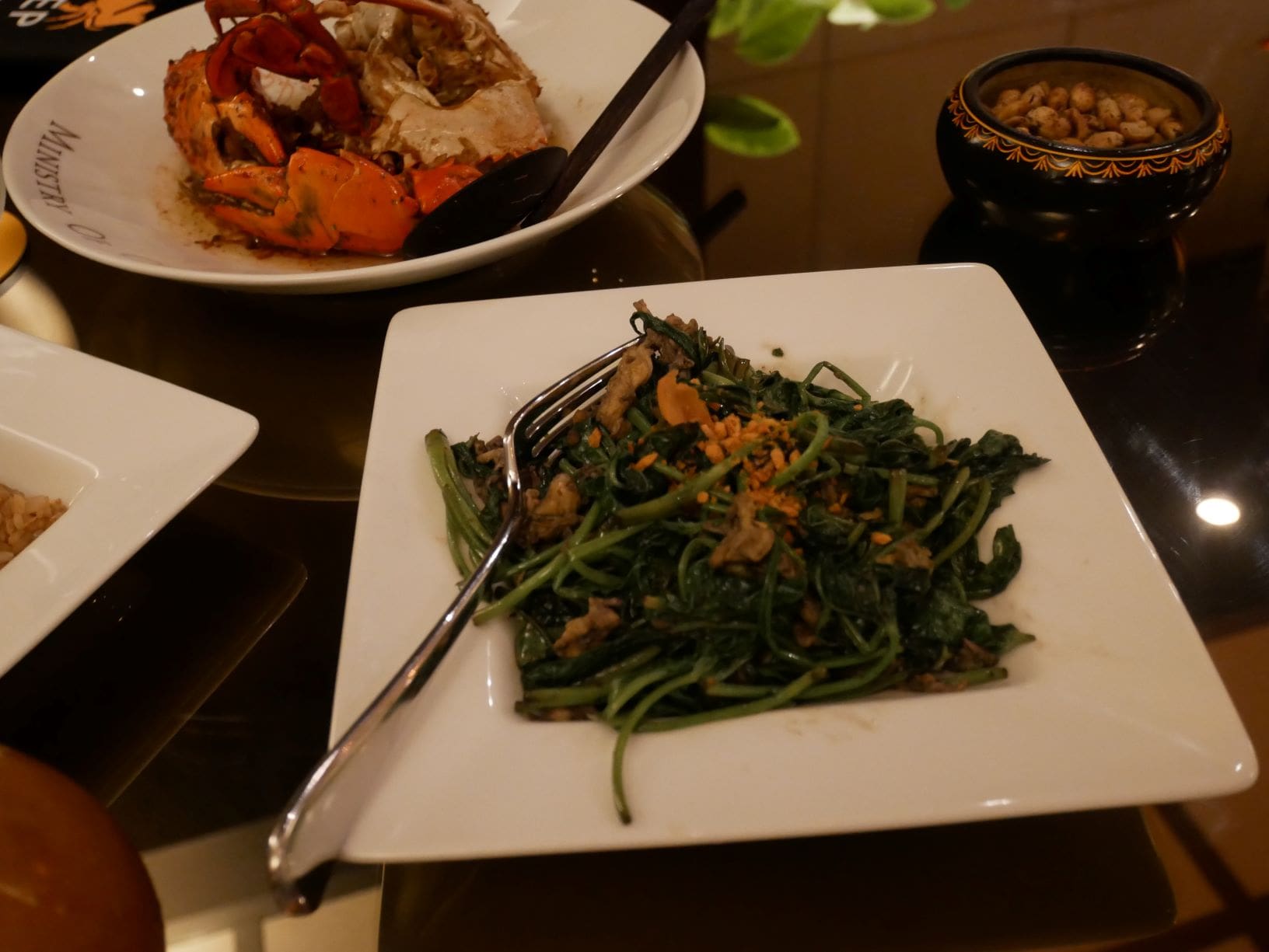 Kangkong with Garlic and Egg. Photo: Rachel Malaguit