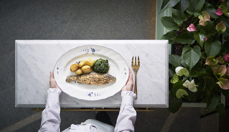Frieda restaurant’s pan-fried rainbow trout. Photo: The Capitol Kempinski Hotel Singapore
