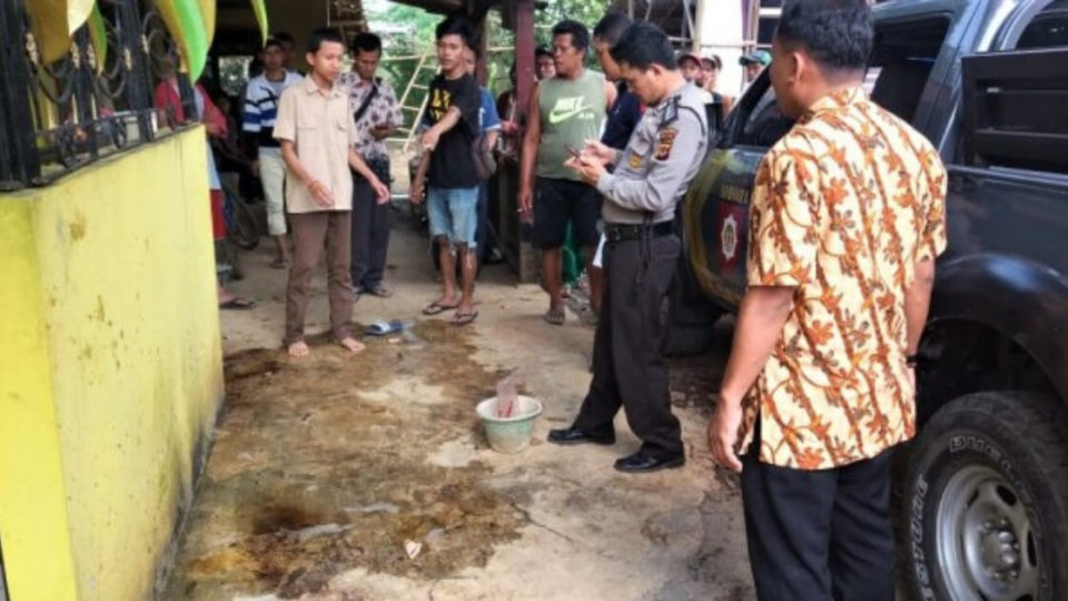 Police visited the site of the grenade explosion. Photo: Polsek Bogor