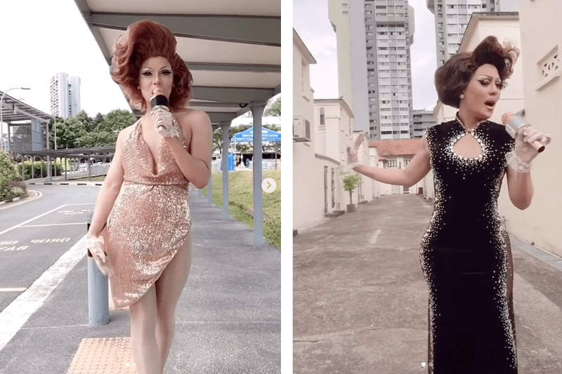 Eric Lim dazzles in Instagram videos where he performs old-school Chinese tunes as his drag self in public places (Photo: @thatericboy / Instagram)